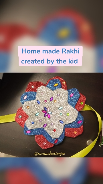 Home made Rakhi created by the kid